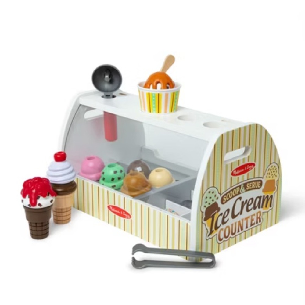 Like new Melissa & Doug Wooden Scoop and Serve Ice Cream Counter